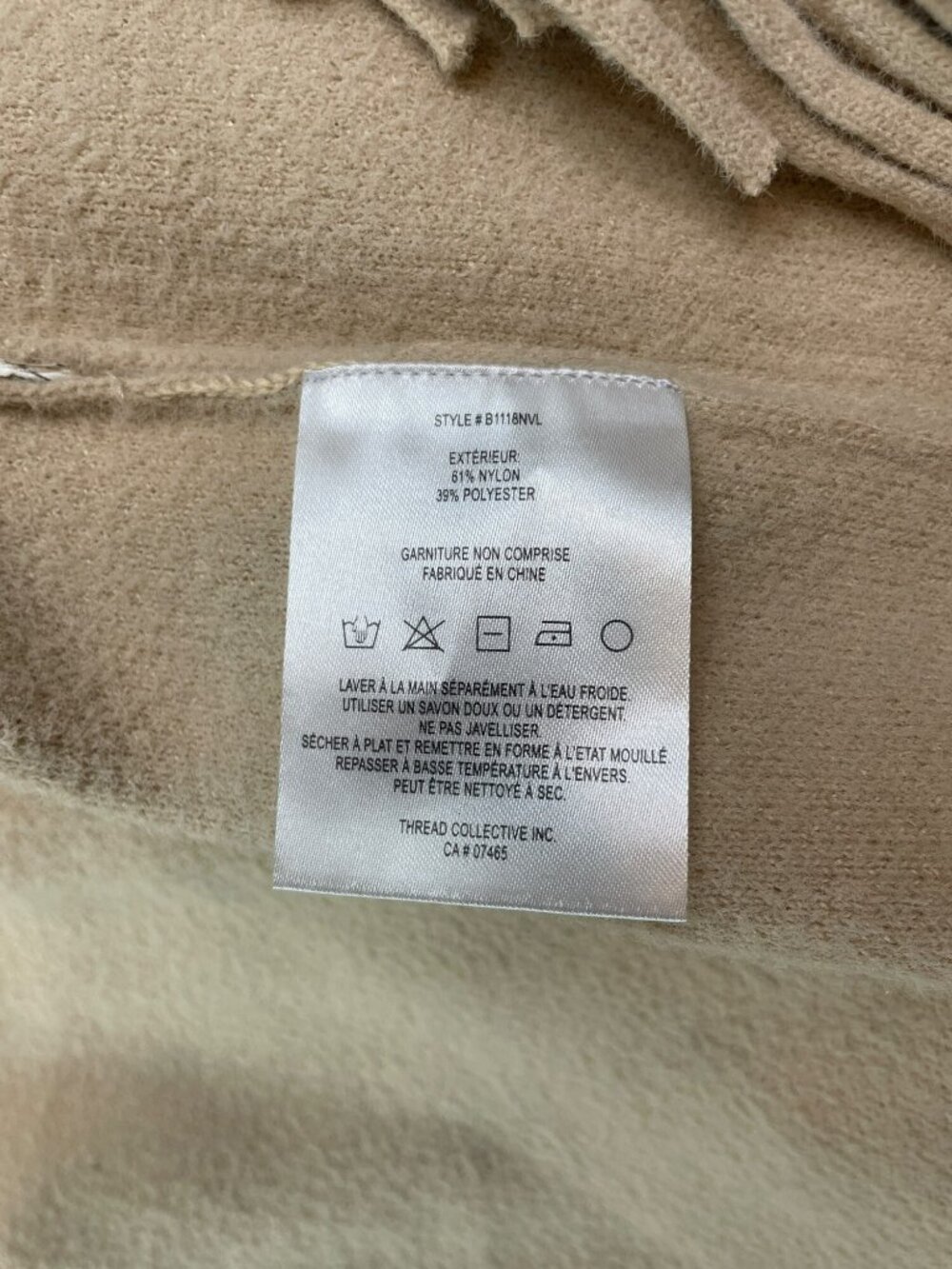 NVLT Camel Clair Light Camel Fringe Belted Coatigan Women's L/G $160 NWT - Picture 8 of 8